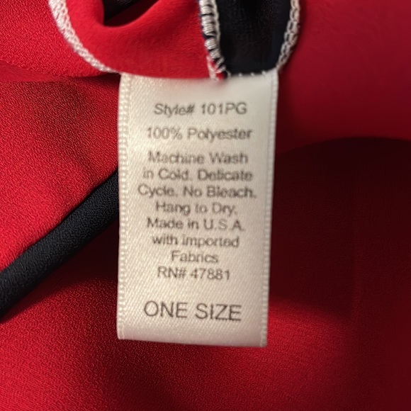 Navy and Red beach sarong. One size - Picture 7 of 7